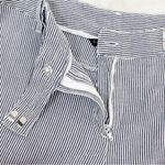 Larry Levine  Seersucker‎ Stripe Bermuda Shorts Black White 8 Photo 4