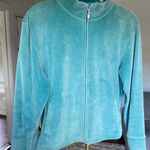 Mountain Lake Velour Zip Jacket Cotton Aqua Blue Vintage Y2K Streetwear Cozy 90s Photo 0