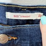 Levi's 505 Straight Leg Women's Jeans Blue Size 33 Waist zip button mid rise Photo 3