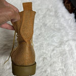 Lilliana Moto Boots Tan with little studs Lace up Size 8 Photo 2