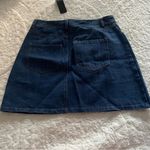 Lulus Enviably Cool Dark Wash Denim Mini Skirt Blue Size M Photo 3