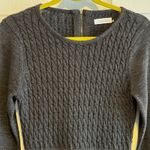 Calvin Klein Women's Charcoal Gray Cable Knit Sweater Dress Long Sleeve Zipper M Photo 4