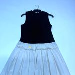 PLAN C Knit And Poplin Two
Toned Pleated MIDI Dress Size 6 Black Photo 7