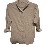Soft Surroundings  button down tan shirt small Photo 0