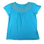 Loft Outlet Shirt Womens Small Crochet Neckline Short Sleeve Lightweight Top Photo 0