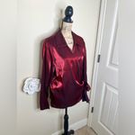 Lane Bryant NTM: Satin Wrap Blouse 22/24 Burgundy Surplice Tie Front Top Photo 5