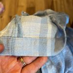 American Eagle  Cotton Linen Blue Plaid Shorts Comfy Elastic Back Waist Womens S Photo 6