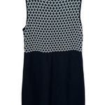 Loft NWT  Soft Knit Cotton Sleeveless Black Sheath Dress with Black/White Bodice Photo 3