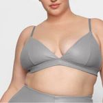 SKIMS NWT  3X Sz 22-24 Faux Leather Fits Everybody Triangle Bralette Brown Photo 3