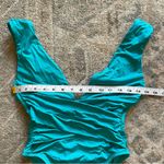 Trina Turk Aqua Blue Cross Front Plunge One Piece Bathing Suit Size 4 Photo 5