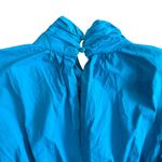 Line and Dot  Ruffle Mini Dress in Blue, Size M Photo 8