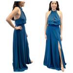 Yumi Kim NEW Yumi Kim Womens M High Demand Maxi Dress Ink Blue Halter Top Gown Photo 1