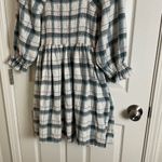 Madewell  Lucie Elbow-Sleeve Smocked Mini Dress in Lebaum Plaid Size Medium Photo 7