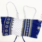 SheIn Tribal Bandeau Lace Up Back Bikini Top Photo 3