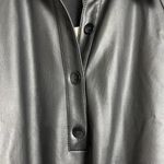 Tibi  Black Faux Leather Long Sleeve Belted Midi Dress Size 10 Photo 7