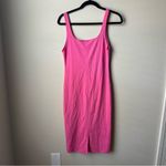 ZARA Pink Knit Jersey Midi Scoop Neck Dress Barbiecore Large bubblegum hotpink Photo 3