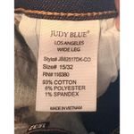 Judy Blue Wide Leg Cropped Stretch Jeans Dark Wash Raw Hem Size 15 32 Photo 4