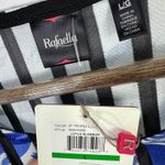 Rafaella Top L Blue White Stripe Abstract Print Resort Coastal Chic Art Dopamine Photo 2