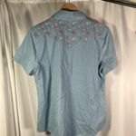 Back in the Saddle Floral Embroidered Western Shirt Short Sleeve Blue‎ M Blue Size M Photo 6