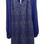 Lilly Pulitzer Carleigh Dress Geo Lace True Navy Cocktail Long Sleeve Size 2 Photo 0