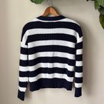 Old Navy  Blue + White Striped Lightweight Shaker Stitch Cardigan Photo 2