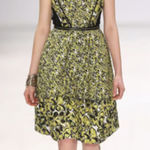 Oscar de la Renta NWT  Yellow and Black Midi Dress Photo 0
