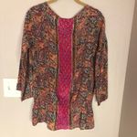 Tolani  Silk Elastic Waist Boho Paisley Blouse M Photo 4