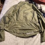 Gap Olive Green Zip Up Hooded Jacket Sz M Lined Hood Zipped in Collar Photo 1