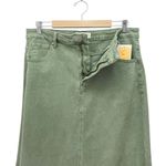 NWT Risen Olive Denim Maxi Skirt Size 1XL High Rise Stretch Midi Long Jean Skirt Green Photo 5