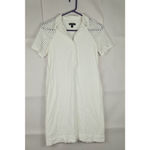 Women's J.Crew White Eyelet Short Sleeve Mini Dress Size 00 Photo 4