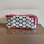Kate Spade A Rare Vintage 3 Piece Black Bow Tie Print New York Cosmetic Bag Set Photo 2