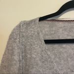 Free People Wool Blend Irresistible Fringe Trim Oversized Grey Sweater Size XS Photo 5