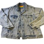 Levi's  Premium Pride LGBTQ+ Rainbow Denim Jean‎ Jacket XXL Distressed Photo 0