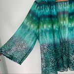 kim rogers 🏷️  Sheer Open Front Cardigan Cheetah Print Blouse XL Photo 2