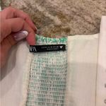 ZARA Floral Green and White Corset Top Photo 2