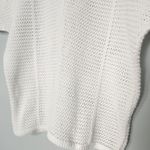 Liz Claiborne  100% Cotton Crochet Open Knit Short Sleeve Sweater White Nautical Photo 2