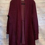 T. La almandine open cardigan burgundy long pockets warm XL Red Photo 0