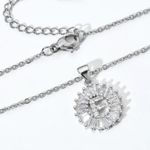 Silver Initial Crystal Pendant Necklace A Photo 3