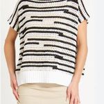 Planet by Lauren G Pima Cotton Pot Holder Boatneck Sweater One Size EUC White Photo 0