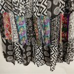 Broomstick Skirt Patchwork Midi Drawstring Elastic Waistband Hippie Boho Black Black Size undefined Photo 10