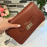 Badgley Mischka  Leather Crossbody Bag with Bow and Logo Detail Photo 0