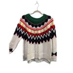 Aerie New Holiday Sweater Size Medium Christmas Nordic Stripe Fair Isle Green Photo 3