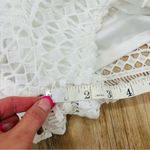 Just Me  boutique white Lace crochet Romper size Medium Photo 5