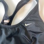 Nike Sports Bra Size Large Black Swoosh Mesh Breathable Running Walking Sport Photo 5