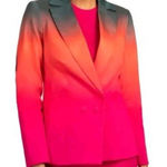 Trina Turk Ryka Blazer Size 14 Ombre Green Pink Red Career Party Statement READ Photo 0