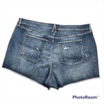Good American High Waist Cut Off Raw Hem Denim Shorts Size 24 NWT Photo 5