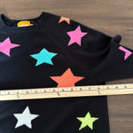 WISPR Brodie Summer Star Cotton Silk Sweatshirt Size XS Black and Neon Rainbow Photo 5