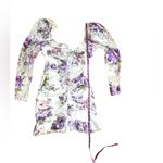 For Love & Lemons Revolve Wildflower Foil Lace Mini Dress in Lavender Sz small Photo 7