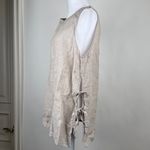 Rachel Zoe  Resort Ready Zoe 100% Linen Beige Tank Top Tunic Tie Sides Sz Medium Photo 2