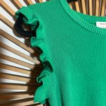 The Workshop Women’s Kelly Green Ruffle Sleeve Knit Top Sleeveless Large Photo 1
